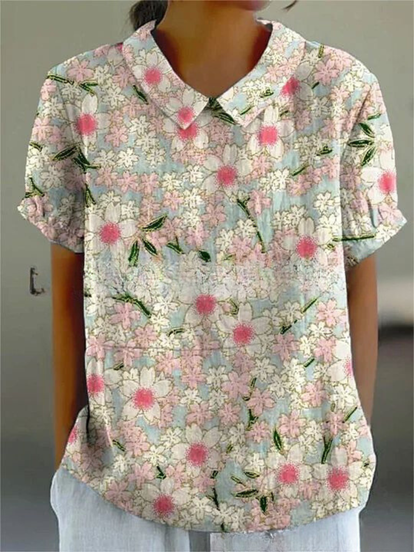 Blomstrende Bluse – Let og Luftig med Legende Blomsterprint