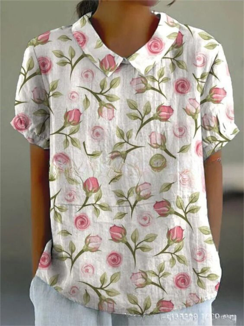 Blomstrende Bluse – Let og Luftig med Legende Blomsterprint