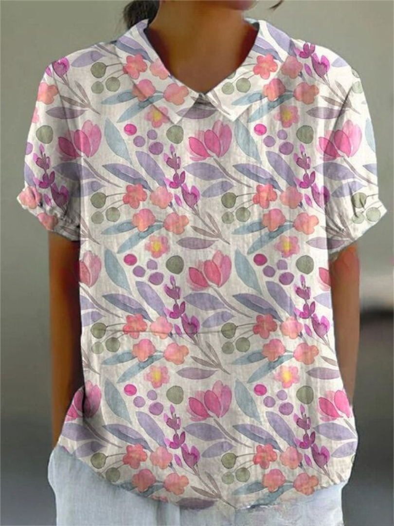 Blomstrende Bluse – Let og Luftig med Legende Blomsterprint