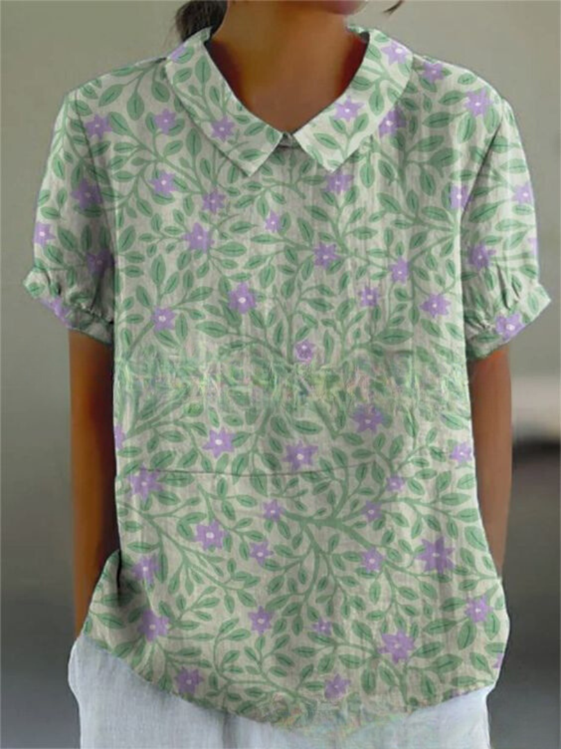 Blomstrende Bluse – Let og Luftig med Legende Blomsterprint
