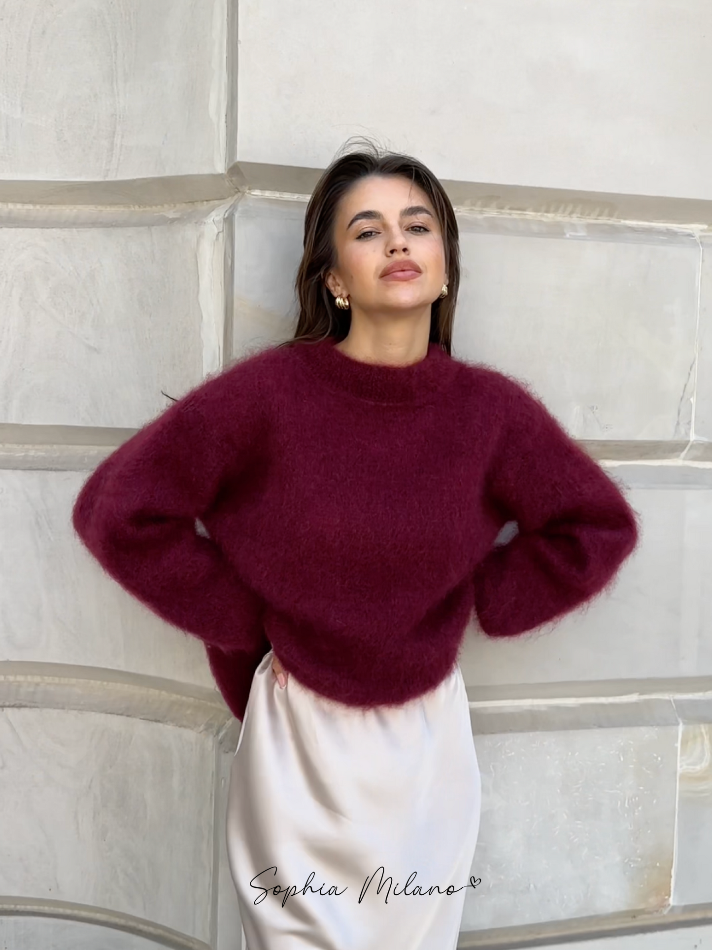 Florine-sweater med rund hals – Komfortabel og stilren strik til enhver lejlighed
