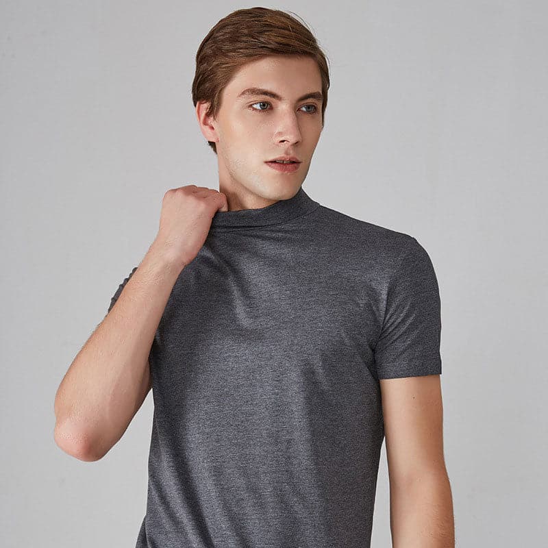 Jude - Slim-fit T-shirt med høj krave til mænd