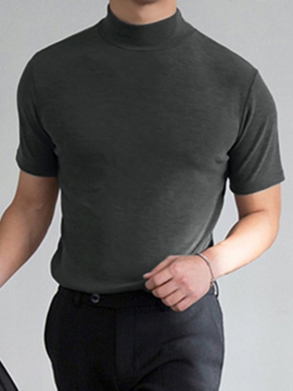 Jude - Slim-fit T-shirt med høj krave til mænd