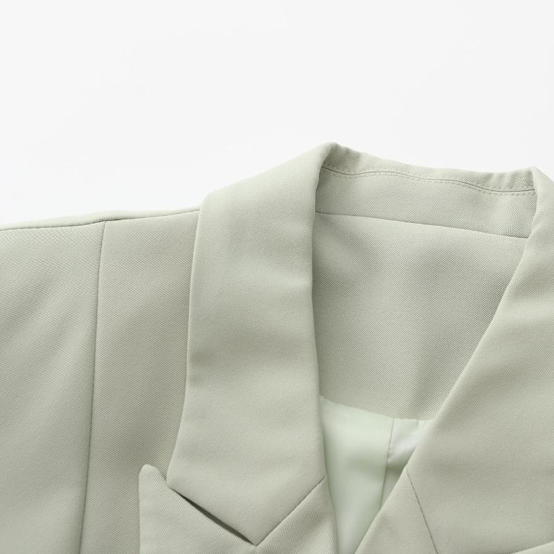 Paris™ | Damer Oversized Armygrøn Blazer | Luksus med Dobbelt Lukning
