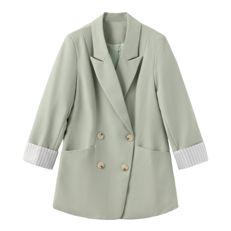 Paris™ | Damer Oversized Armygrøn Blazer | Luksus med Dobbelt Lukning