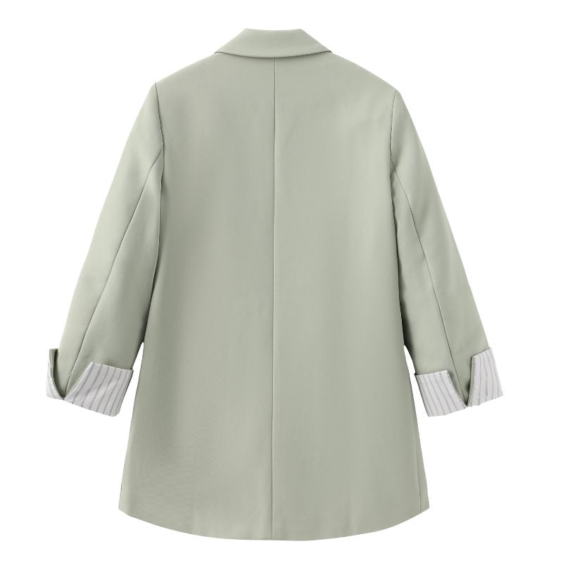Paris™ | Damer Oversized Armygrøn Blazer | Luksus med Dobbelt Lukning