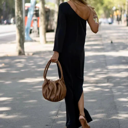 Nala™ | Elegant One-Shoulder Maxi Kjole med Flydende Linjer og Asymmetrisk Design | Sommerkjole